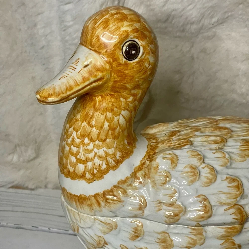 Vintage Jay Willfred NY Italian Art Majolica Duck Tureen Ladle‎ Soup Casserole